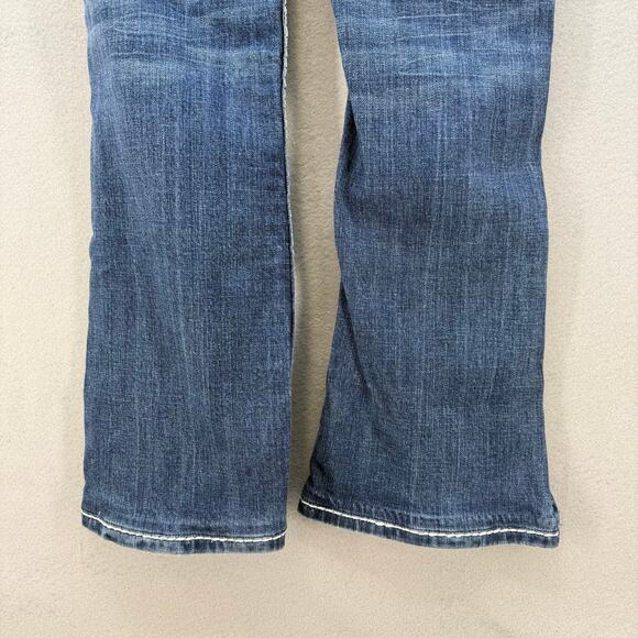 EUC Vigoss Womens Blue Jeans 5/28 Bootcut Western Embroidered Casual Biker Logo - Picture 5 of 12